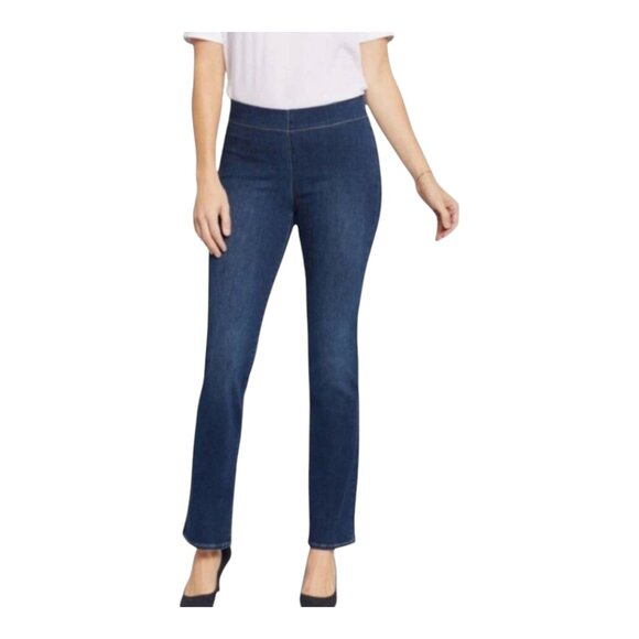 NYDJ Medium Wash Pull-on Slim Bootcut Jeans Lift Tuck Technology Women's 1XT - Picture 2 of 9